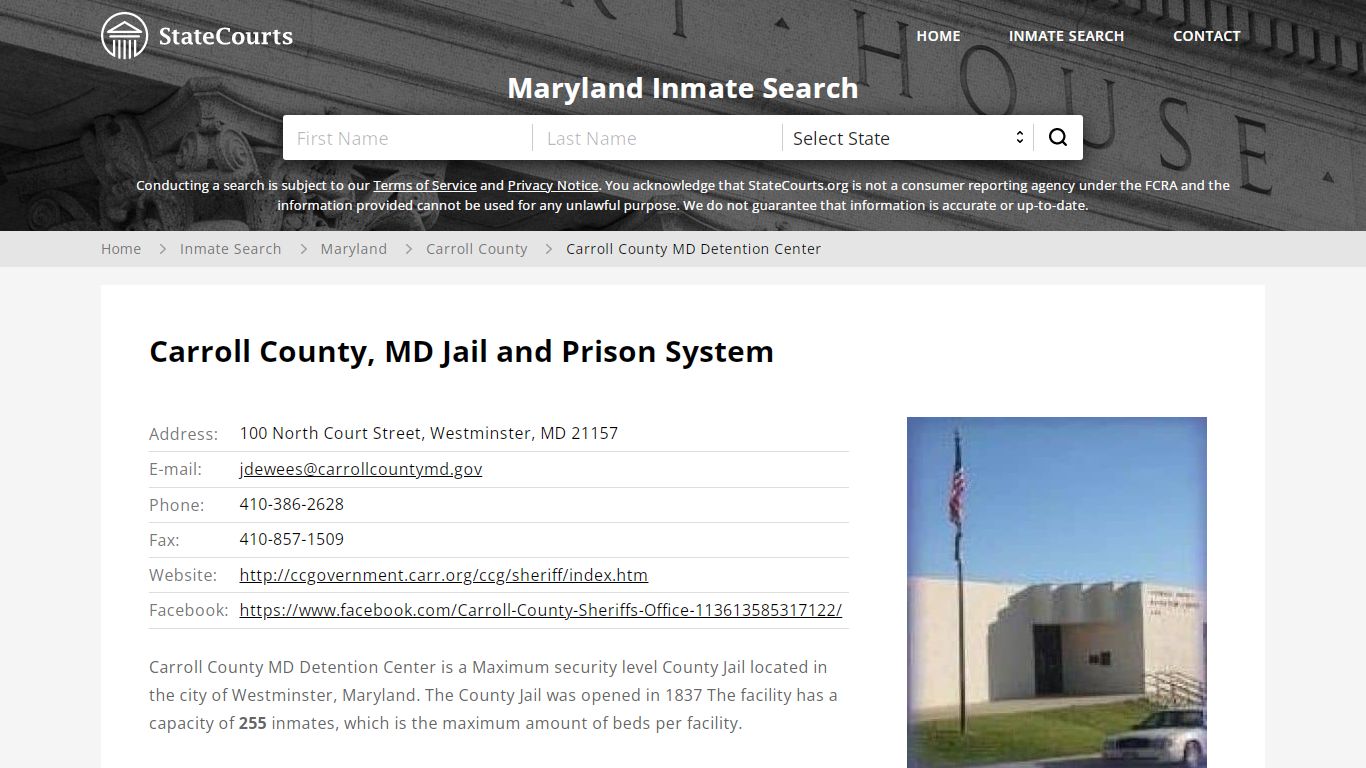 Carroll County MD Detention Center Inmate Records Search ...